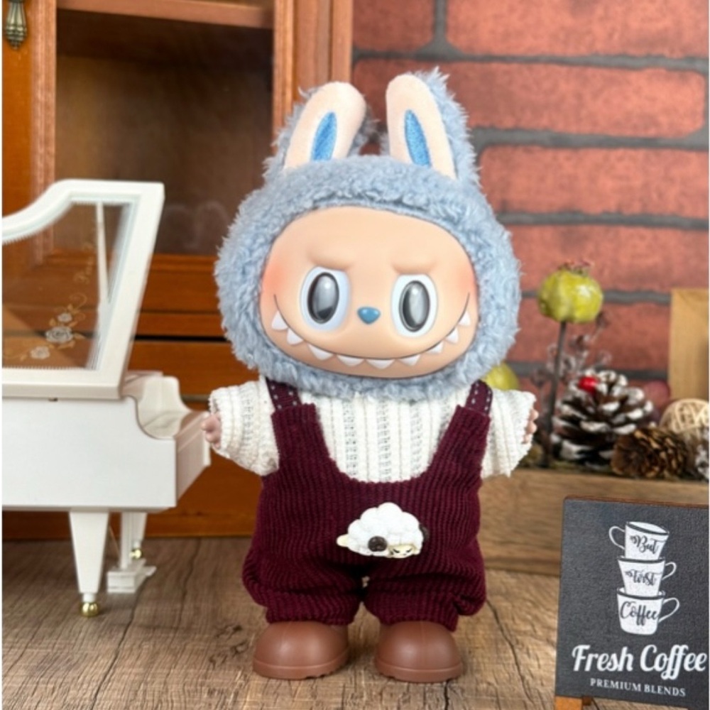 Burgundy Overalls outfit (doll not included)